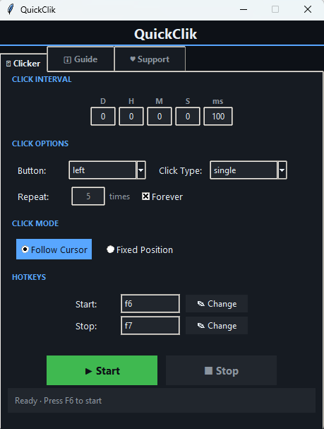 QuickClik screenshot